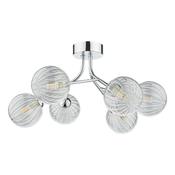 YISKA 6LT SEMI FLUSH POL CHR RIBBED GLASS