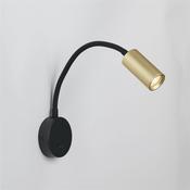 Ciara Mini GU10 Flexi Reader Wall Light , Gold &amp; Black image