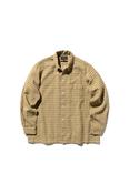 Panama Plaid Double Open Button Down Face Shirt - Beige image