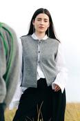Anna Rave 3 Button Vest - Light Grey image