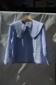 Ella Oversized Collar Top - Blue Stripe image