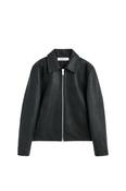 Short Leather Jacket - Black image