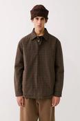 Olkay Quilted Overshirt - Olive Burgundy Check image