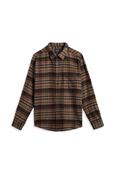 Stalia Oversized Button Down Flannel - Brown Check image
