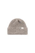Alpaca Wool Chunky Rib Beanie - Walnut