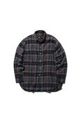 Beams Plus Button Down Wool Flannel Shirt - Charcoal/Green Check image