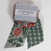 Headband - Silk - Khaki Clematis