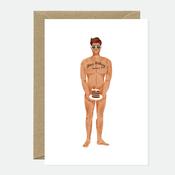 Greeting Card - Guy with a cake