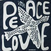 Mini Scarf - Silk - Peace &amp; Love Marine Navy image
