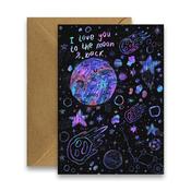 Greeting Card - I Love You To the Moon and Back - Cute Love Card image
