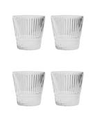 Water Glass- Slots - Clear - Set Of 4 image