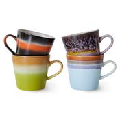 HKliving® 70s Ceramics - Cappuccino Mugs - Solid - Set Of 4