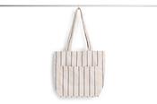 Tote Bag - Outdoor Market - Beige W/Blue Stripe