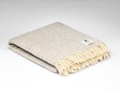 Irish Wool Blanket - Grey Cloud Herringbone