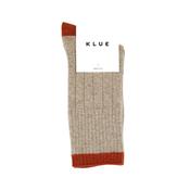 Socks - Merino Wool W/Band - Beige &amp; Orange