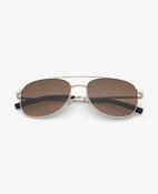 Sunglasses - Sain - Shiny Silver Deep Brown Gradient image