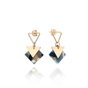 Earrings - Acetate Sunfleck Triangle - 14Kt Gold Fill