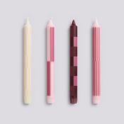 Candle - Pattern - Pink/Bordeaux - Set Of 4 image