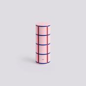 Column Candle - Medium - Light Pink/Red/Bordeaux/Dark Blue