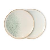 HKliving® 70s Ceramics - Side Plate - Mist - Set Of 2