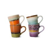 HKliving® 70s Ceramics - Espresso Mugs - Retro - Set Of 4