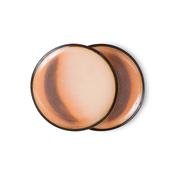 HKliving® 70s Ceramics - Dessert Plate - Horizon - Set Of 2