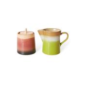 HKliving® 70s Ceramics - Sugar Pot &amp; Milk Jug Set - Foreland