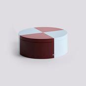 Tin Container - Round - Burgundy/Ice Blue image