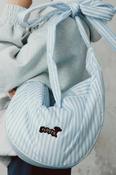 Shoulder Bag - Bow - Striped Blue image