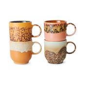 HKliving® 70s Ceramics - Café Mugs - Cape - Set Of 4