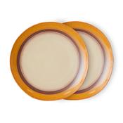 HKliving® 70s Ceramics - Dinner Plate - Coconut - Set Of 2