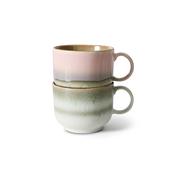 HKliving® 70s Ceramics - Tea Cups - Nova - Set Of 2