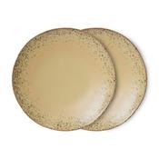 HKliving® 70s Ceramics - Dinner Plate - Grit - Set Of 2