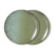 HKliving® 70s Ceramics - Dinner Plate - Fleck - Set Of 2