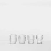 Glass - Ripple - Set of 4 - Stackable - Clear
