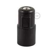 Bulb Holder W/Switch -  E27 - Thermoplastic - Black