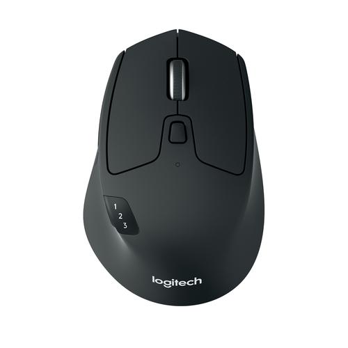 Logitech M720 Triathlon Wireless Mouse Black 1000 DPI 3-Device Easy-Switch RF Wireless Bluetooth Optical Right-hand 8 Buttons