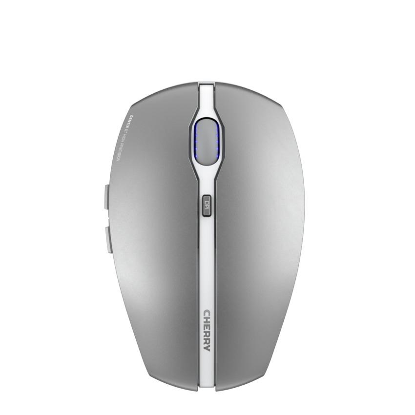 CHERRY GENTIX BT Ambidextrous Bluetooth Mouse, Silver, 2000 DPI, 7 Buttons, Optical Sensor, Pairs with 3 Devices