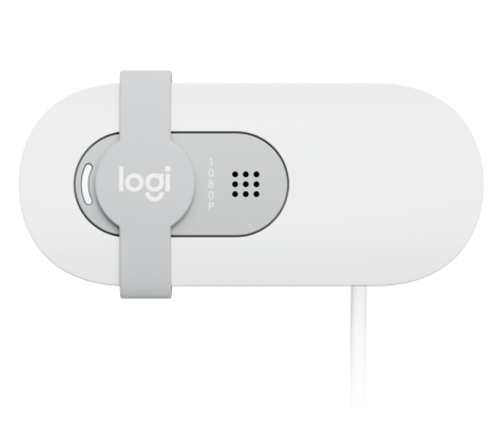 Logitech Brio 100 Webcam 2 MP 1080p Full HD USB White with Privacy Shutter and Built-in Microphone