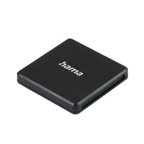 Hama USB 3.0 Multi-Card Reader Black - Supports SD, microSD, CF Cards - Compact Design