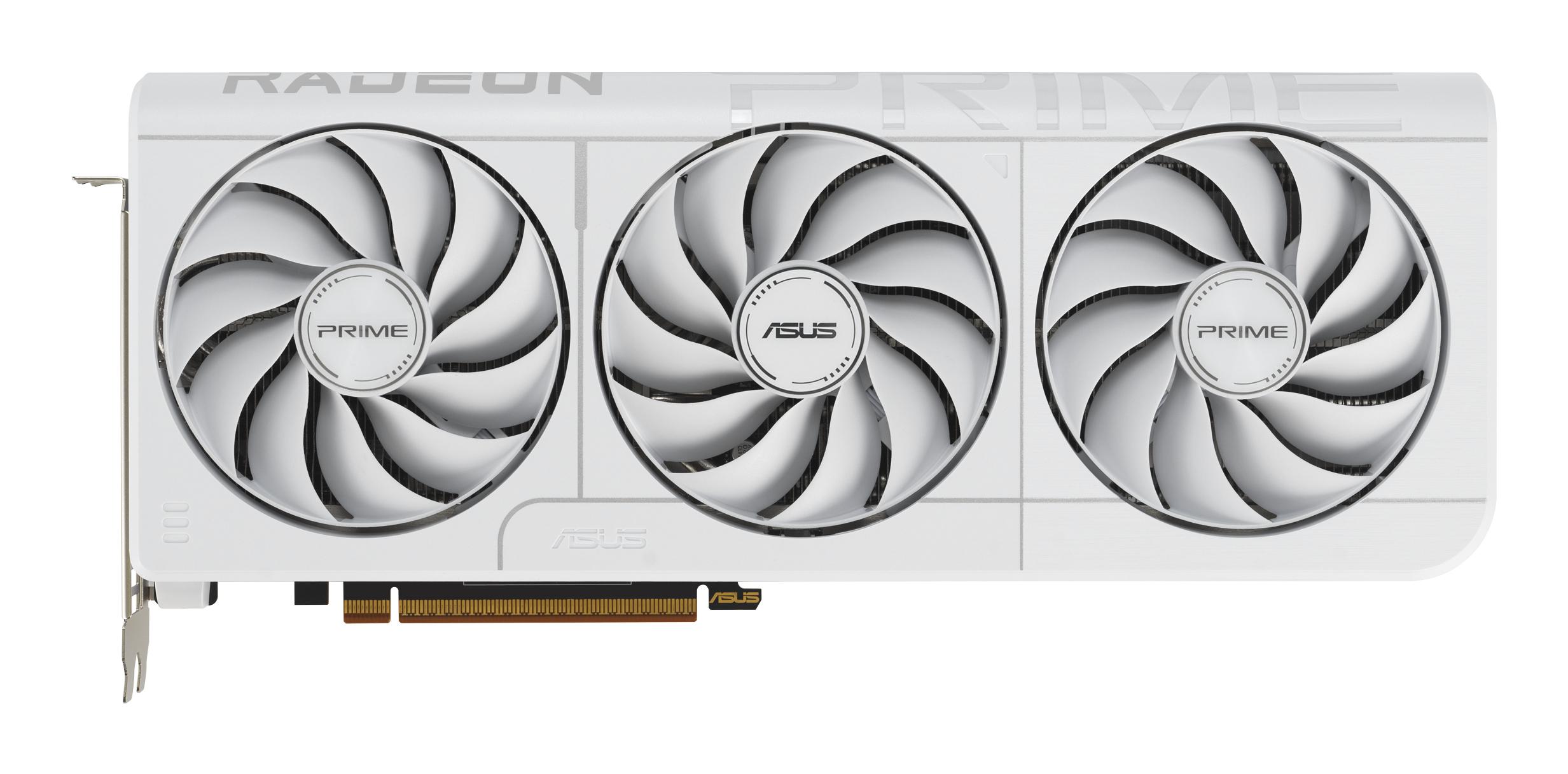 Asus Radeon RX 9070 XT PRIME OC Edition 16GB GDDR6 White Graphics Card with 3x DisplayPort 2.1a, HDMI 2.1b, 3030MHz Boost Clock, 256-bit Bus, 312mm Length, 2.5 Slots