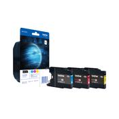 Brother LC1280XLRBWBP ink cartridge 3 pcs Original Cyan Magenta Yellow image