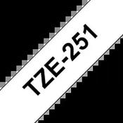 Brother TZE-251 Laminated Tape Black on White 24mm W 8m L image