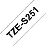 Brother TZE-S251 Strong Adhesive Tape Black on White 24mm W 8m L image