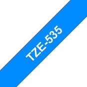 Brother TZE-535 Laminated Tape White on Blue 12mm W 8m L