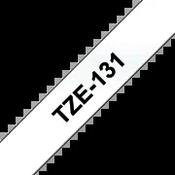 Brother TZE-131 Laminated Tape Black on Clear 12mm W 8m L image