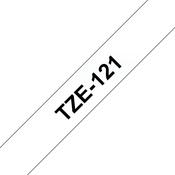 Brother TZE-121 Labelling Tape Black on White 9mm W 8m L image