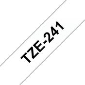 Brother TZE-241 Labelling Tape Black on White Gloss 18mm W 8m L image