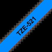 Brother TZE-521 Laminated Tape Black on Blue 9mm W 8m L image