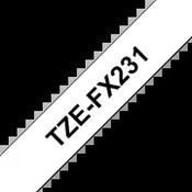 Brother TZE-FX231 Labelling Tape Black on White 12mm W 8m L image